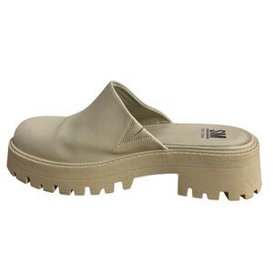 SM New York Cream Color Shay Slide On Mules Chunky Heel Womens Size 8.5M